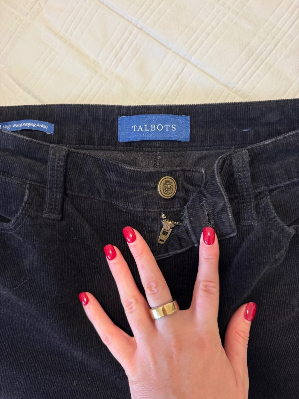 Talbots Black Corduroy High Waist Ankle Jeggings — Size 4